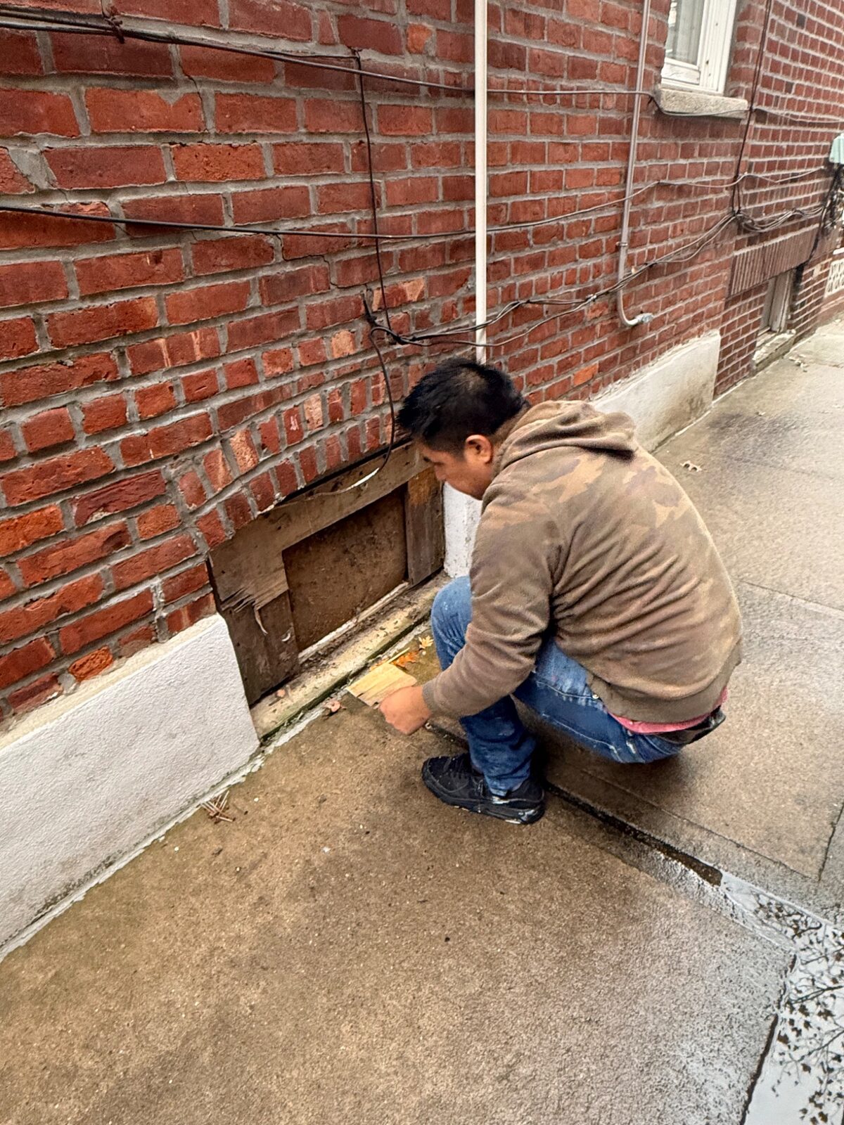 Window opening preparation at brick managed property